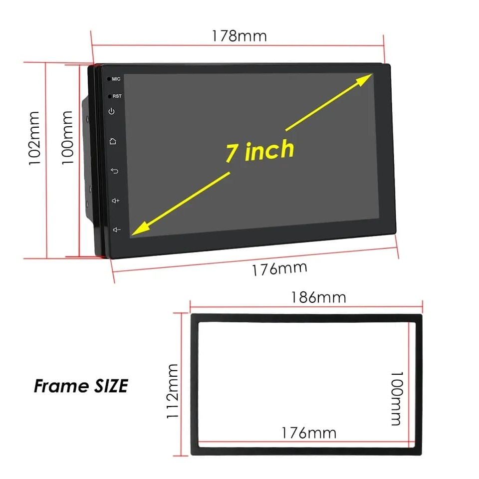 Navigatie GPS 7 inch cu Android 14, 2GB RAM 32 GB ROM, Carplay, Golf, mufare ISO, suporti de prindere Rama 2din, microfon Extern ,camera [3]