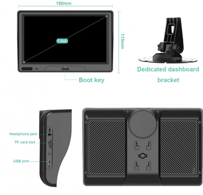 Navigatie GPS de 7" pentru masina/camion, ecran HD Touch Screen, Windows CE 6.0, hartii 3D gratuite pentru Europa si SUA tip 7023b [8]