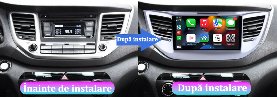 Navigatie dedicata Hyundai Tucson, IX35 2014-2018, 12GB RAM 256GB ROM, Android 13, Rezolutie 2K, Display QLED, 9", DSP, Carplay, Android Auto, Internet, Youtube, Waze, Wi Fi, USB [6]