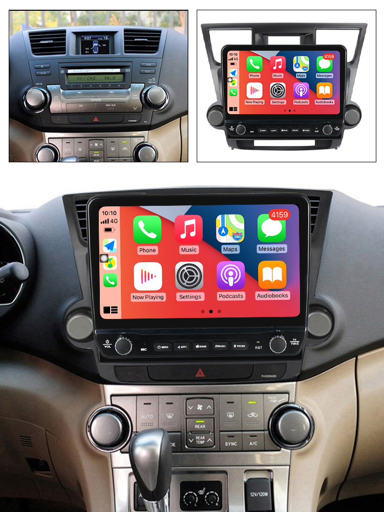 Navigatie dedicata Highlander 2007-2013 cu butoane rotative model 2024, 10 Inch, 2GB RAM 32GB ROM, Quadcore, Android 13, WiFi, Bluetooth, Magazin Play [4]