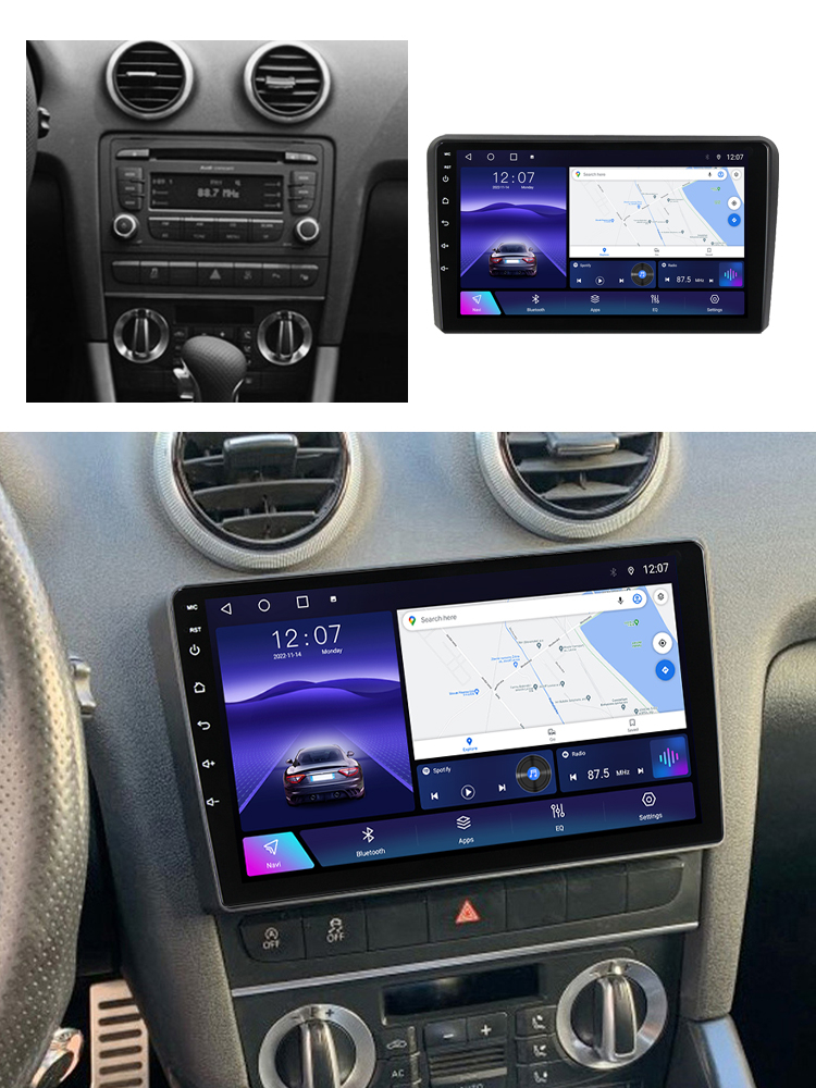 (Resigilata) Navigatie dedicata Audi A3 2003 - 2013, Android 13, Wireless Carplay si Android auto 2 GB RAM 32 ROM, Ecran Full HD, Display IPS, 9inch, Microfon Extern, Camera AHD [5]