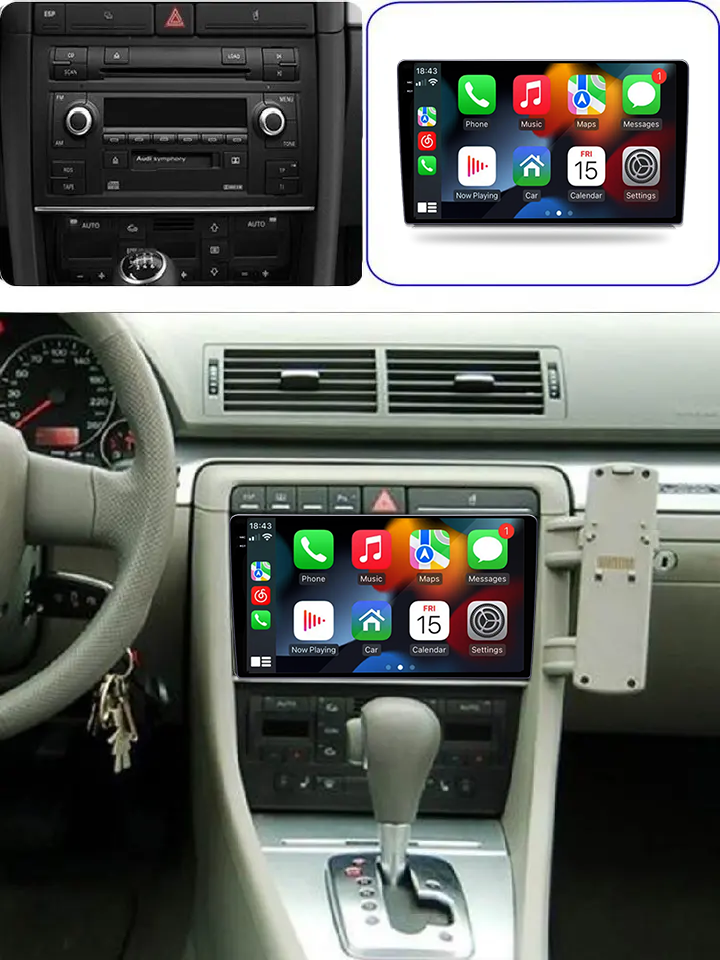 Navigatie dedicata Audi A4 B6 B7 , SEAT EXEO ( 2001 - 2008 ), 12GB RAM 256GB ROM, Android 13, Rezolutie 2K, Display QLED, 9", DSP, Carplay, Android Auto [5]