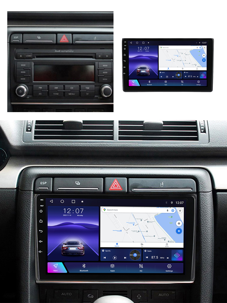 Navigatie dedicata Audi A4 B6 B7 , SEAT EXEO ( 2001 - 2008 ), 4GB RAM 64GB ROM, Octacore, Android 13, Display QLED 9", DSP, Carplay, Android Auto, Internet, Youtube, Waze, WIFI, Bluet [5]