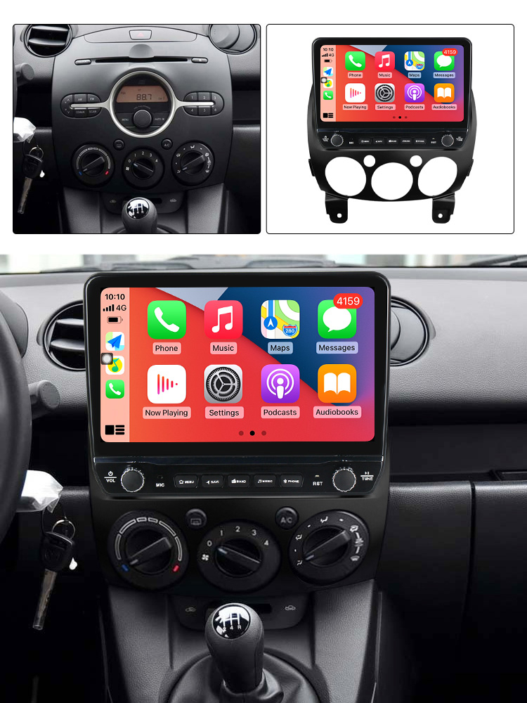 Navigatie dedicata Mazda 2 2007-2014 cu butoane rotative model 2024, 9 Inch, 2GB RAM 32GB ROM, Quadcore, Android 13, WiFi, Bluetooth, Magazin Play [4]