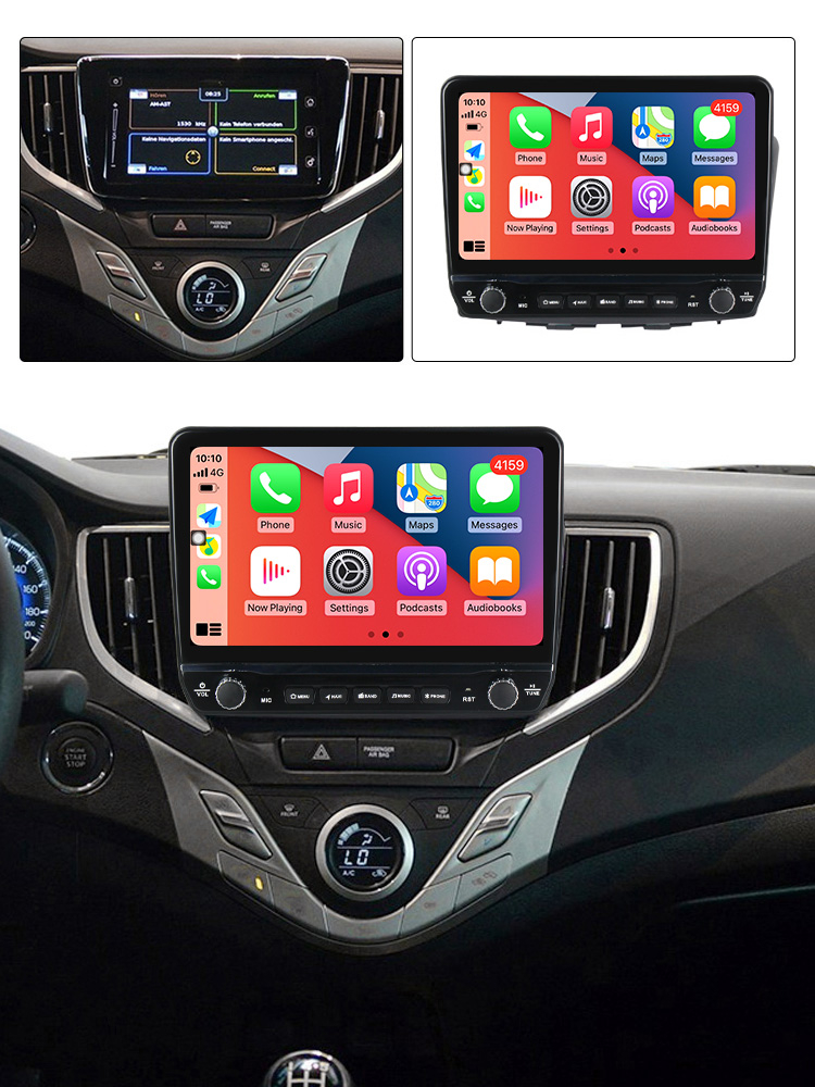Navigatie dedicata Baleno 2015-2018 cu butoane rotative model 2024, 4 GB RAM 64 ROM, Quadcore, Android 13, Display QLED, 9", DSP, Carplay, Android Auto, Internet, Youtube , Waze , WI-FI [3]