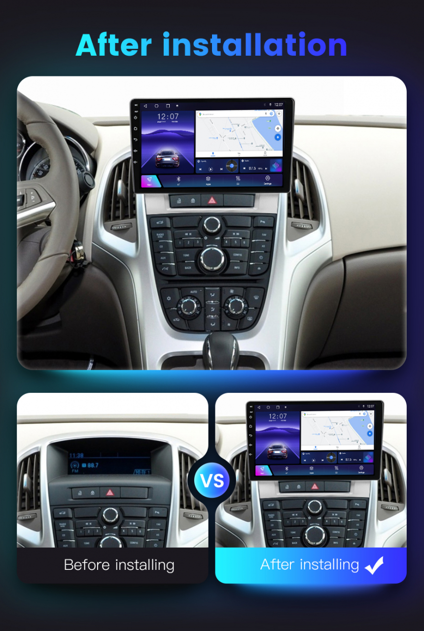 Navigatie dedicata Buick Excelle 2010-2014, 4 GB RAM 32GB ROM, Android 13, Display QLED, 9", DSP, Carplay, Android Auto, Internet, Youtube , Waze , WI-FI , USB , Bluetooth [5]