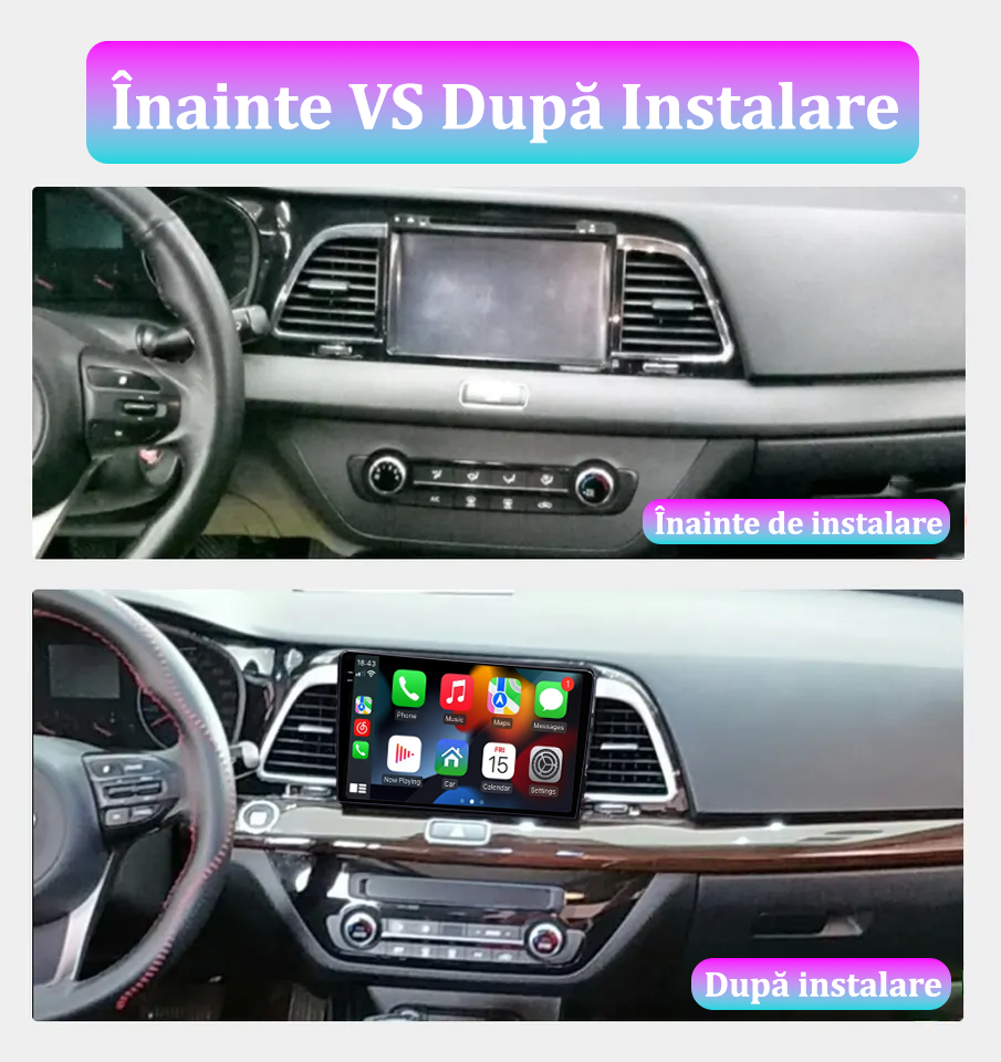Navigatie dedicata Kia K4 2014, 12GB RAM 256GB ROM, Android 13, Rezolutie 2K, Display QLED, 9", DSP, Carplay, Android Auto, Internet, Youtube, Waze, Wi Fi, USB [5]