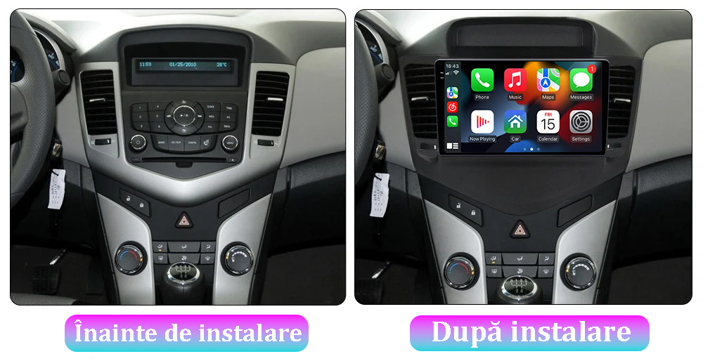 Navigatie dedicata Chevrolet Cruze 2009-2014, 12GB RAM 256GB ROM, Android 13, Rezolutie 2K, Display QLED, 9", DSP, Carplay, Android Auto, Internet, Youtube, Waze, Wi Fi, USB [5]