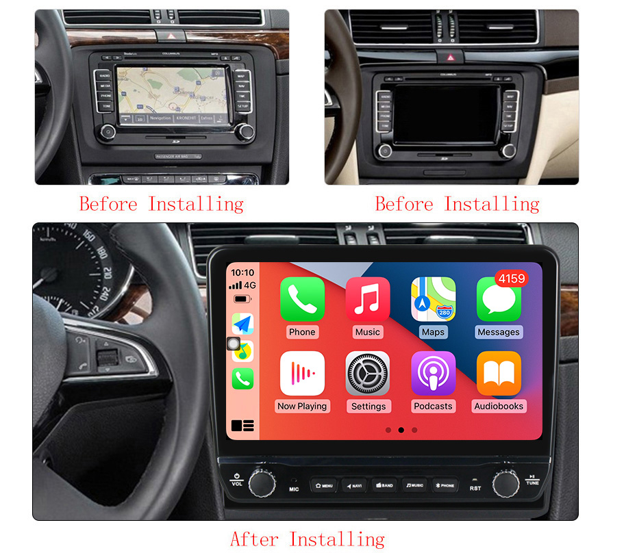 Navigatie dedicata Superb 2008-2015 cu butoane rotative model 2024, 10 Inch, 2GB RAM 32GB ROM, Quadcore, Android 13, WiFi, Bluetooth, Magazin Play [6]