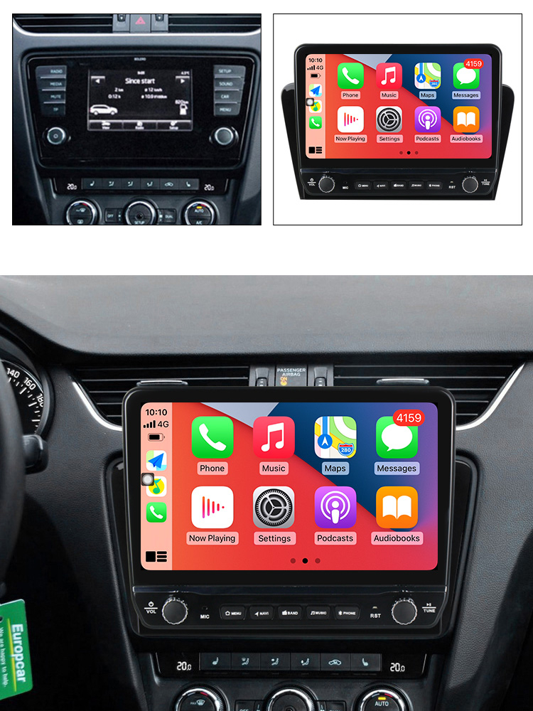 Navigatie dedicata Octavia 2013-2018 cu butoane rotative model 2024, 10 Inch, 2GB RAM 32GB ROM, Quadcore, Android 13, WiFi, Bluetooth, Magazin Play [4]