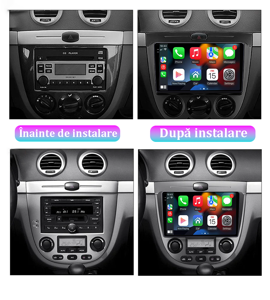 Navigatie dedicata Chevrolet Lacetti 2004-2013, 12GB RAM 256GB ROM, Android 13, Rezolutie 2K, Display QLED, 9", DSP, Carplay, Android Auto, Internet, Youtube, Waze, Wi Fi, USB [5]