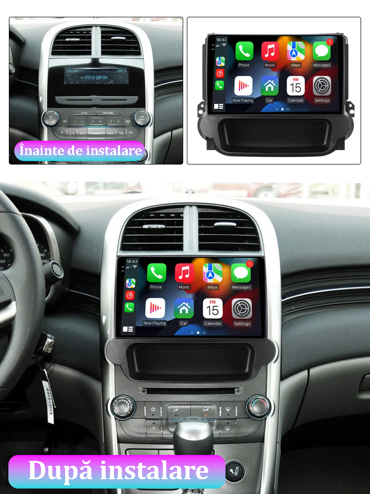 Navigatie dedicata Chevrolet Malibu 2012-2015, 12GB RAM 256GB ROM, Android 13, Rezolutie 2K, Display QLED, 9", DSP, Carplay, Android Auto, Internet, Youtube, Waze, Wi Fi, USB [5]