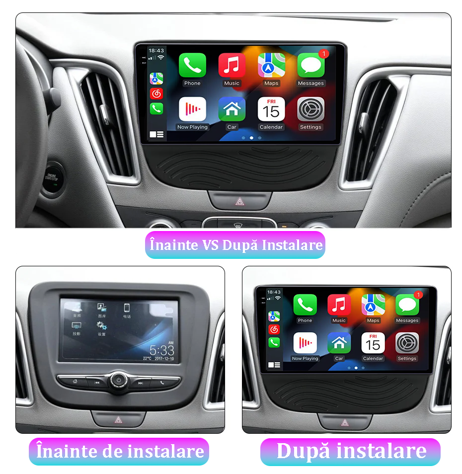 Navigatie dedicata Chevrolet Malibu XL 2016-2018, 12GB RAM 256GB ROM, Android 13, Rezolutie 2K, Display QLED, 9", DSP, Carplay, Android Auto, Internet, Youtube, Waze, Wi Fi, USB [5]