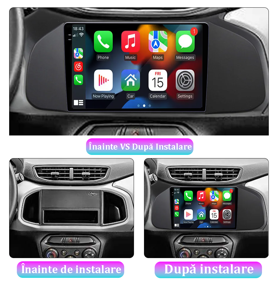 Navigatie dedicata Chevrolet Onix 2012-2019, 12GB RAM 256GB ROM, Android 13, Rezolutie 2K, Display QLED, 9", DSP, Carplay, Android Auto, Internet, Youtube, Waze, Wi Fi, USB [5]