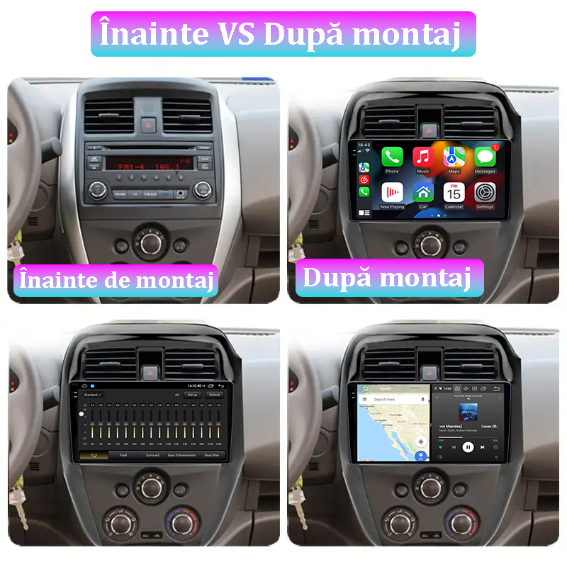 Navigatie dedicata Sunny 2019, 12GB RAM 256GB ROM, Android 13, Rezolutie 2K, Display QLED, 10", DSP, Carplay, Android Auto, Internet, Youtube, Waze, Wi Fi, USB [5]