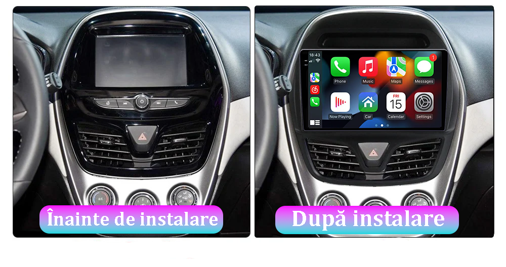 Navigatie dedicata Chevrolet Spark 2015-2018, 12GB RAM 256GB ROM, Android 13, Rezolutie 2K, Display QLED, 9", DSP, Carplay, Android Auto, Internet, Youtube, Waze, Wi Fi, USB [5]