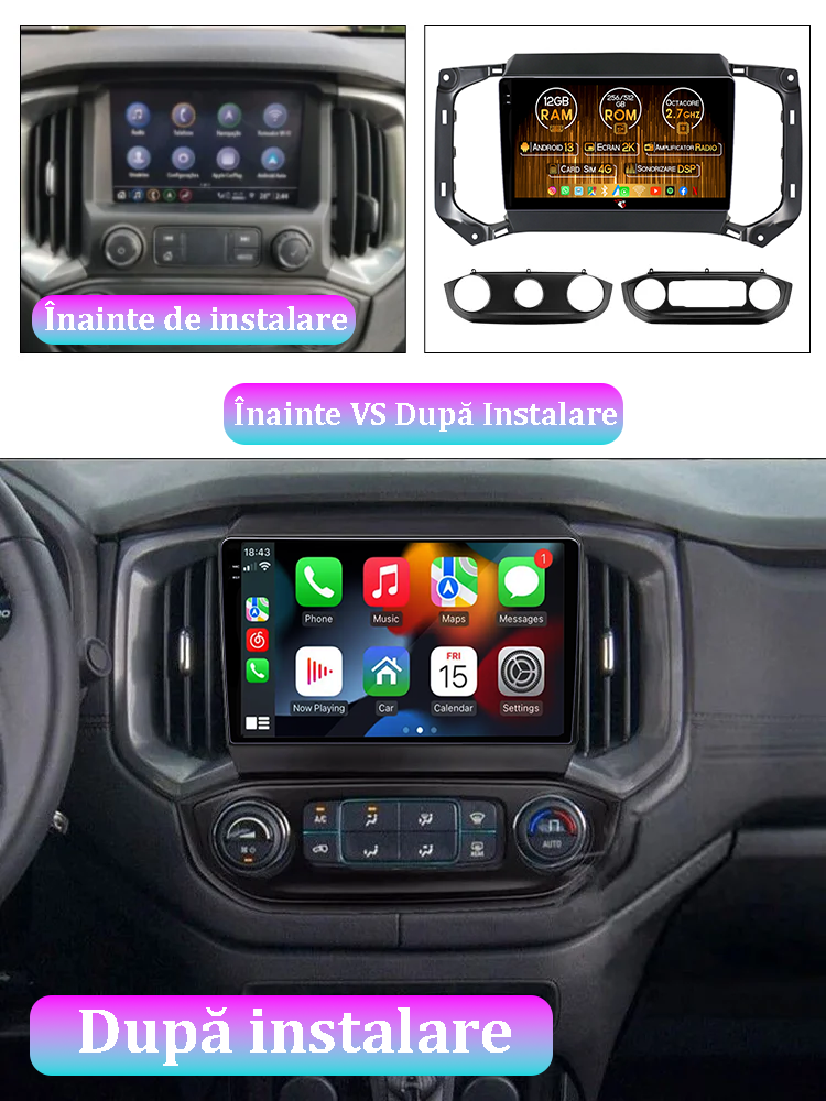 Navigatie dedicata Chevrolet TrailBlazer 2017-2019, 12GB RAM 256GB ROM, Android 13, Rezolutie 2K, Display QLED, 9", DSP, Carplay, Android Auto, Internet, Youtube, Waze, Wi Fi, US [5]