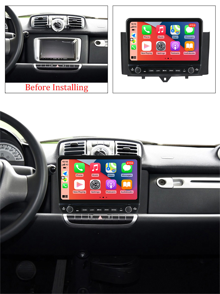 Navigatie dedicata Smart Fortwo 2011-2015 cu butoane rotative model 2024, 9 Inch, 2GB RAM 32GB ROM, Quadcore, Android 13, WiFi, Bluetooth, Magazin Play [4]