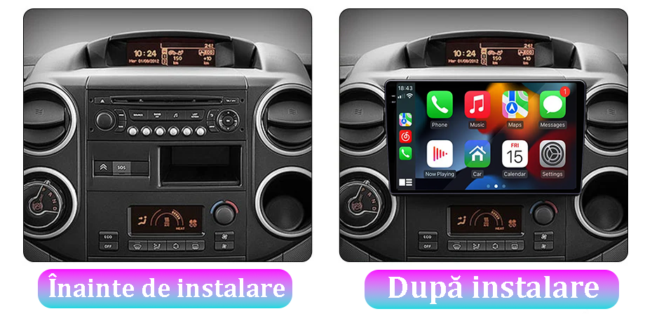 Navigatie dedicata Citroen Berlingo 2008-2009, 12GB RAM 256GB ROM, Android 13, Rezolutie 2K, Display QLED, 9", DSP, Carplay, Android Auto, Internet, Youtube, Waze, Wi Fi, USB [3]