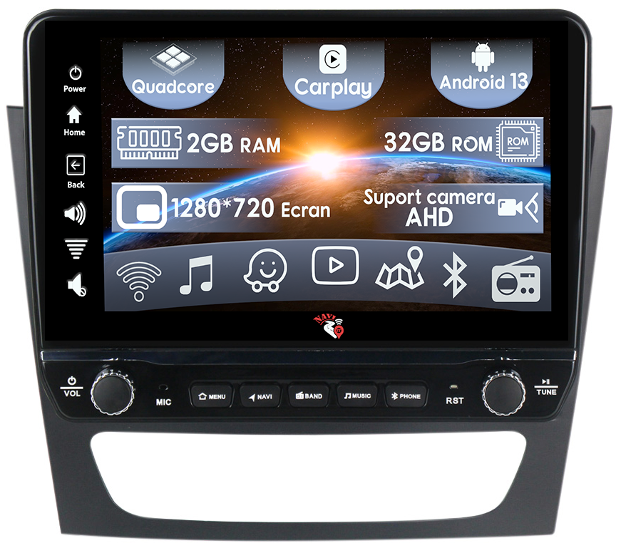 Navigatie dedicata w211 cu butoane rotative model 2024, 9 Inch, 2GB RAM 32GB ROM, Quadcore, Android 13, WiFi, Bluetooth, Magazin Play [1]