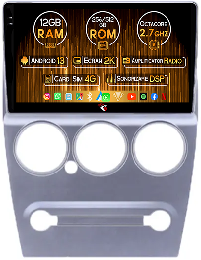 Navigatie dedicata Citroen Elysee 2008-2014, 12GB RAM 256GB ROM, Android 13, Rezolutie 2K, Display QLED, 9", DSP, Carplay, Android Auto, Internet, Youtube, Waze, Wi Fi, USB [1]