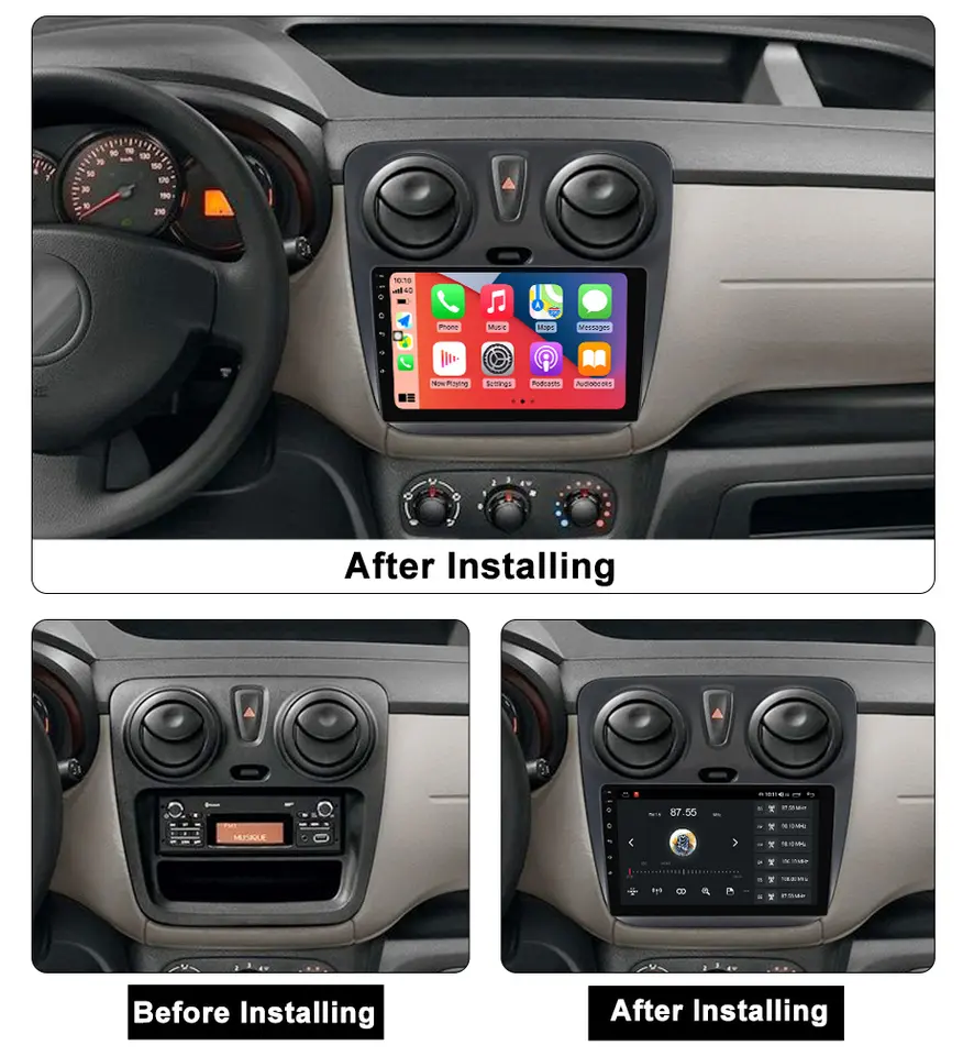 Navigatie dedicata Dacia Logan 2 2012-2019, 4GB RAM 64GB ROM, Octacore, Android 14, Display QLED 10", DSP, Carplay&Android Auto, SIM 4G, Ventilator Activ [3]