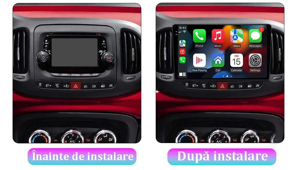 Navigatie dedicata Fiat 500L 2012-2017, 12GB RAM 256GB ROM, Android 13, Rezolutie 2K, Display QLED, 9", DSP, Carplay, Android Auto, Internet, Youtube, Waze, Wi Fi, USB [2]