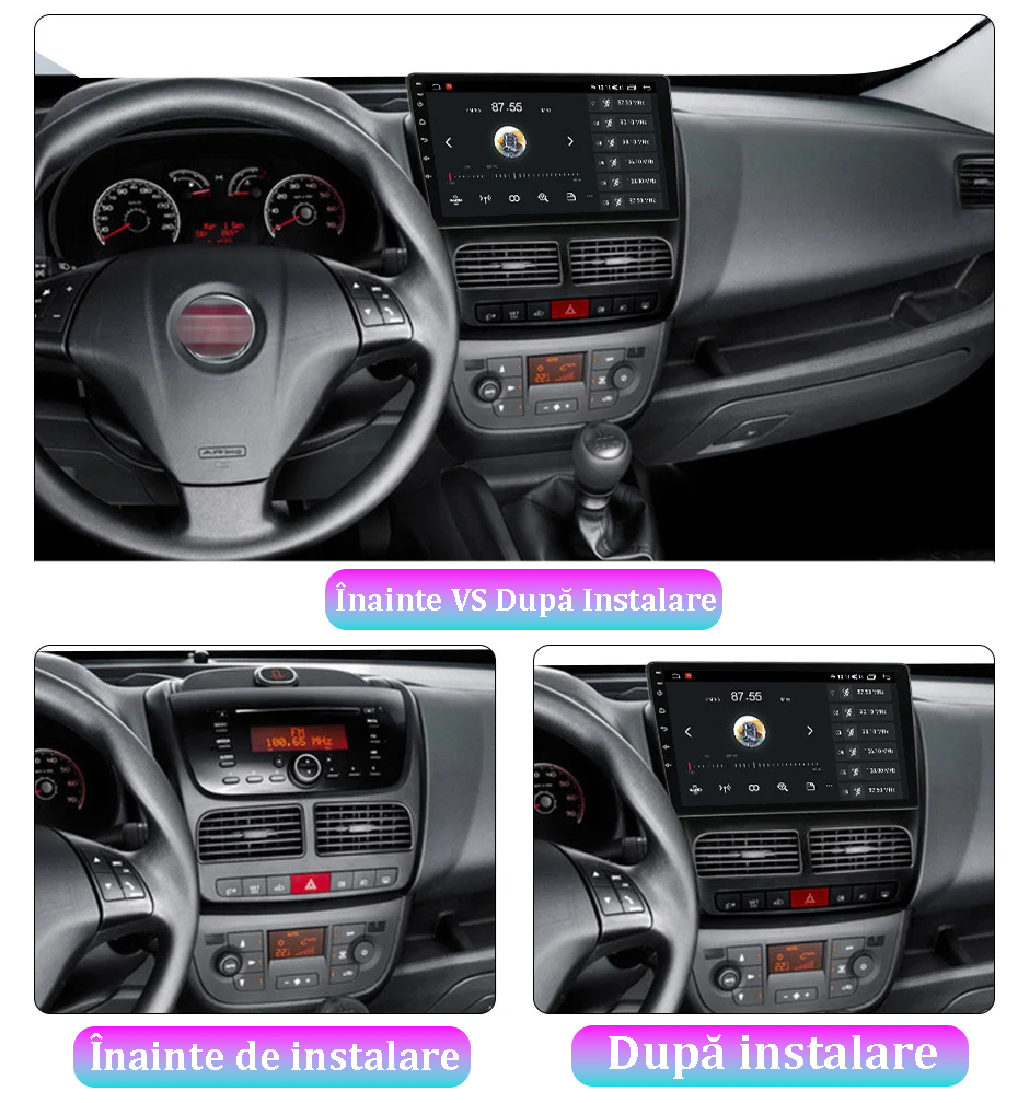 (Resigilata) Navigatie dedicata Fiat Doblo 2015, Android 13, Wireless Carplay si Android auto 2GB RAM 32 ROM, Display IPS Full HD, 10 inch, Microfon Extern, Suport camere AHD [4]