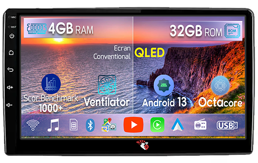 Navigatie dedicata Fiat Ducato 2006-2016 Low, 4 GB RAM 32GB ROM, Android 13, Display QLED, 9", DSP, Carplay, Android Auto, Internet, Youtube , Waze , Wi Fi , Usb , Bluetooth [1]
