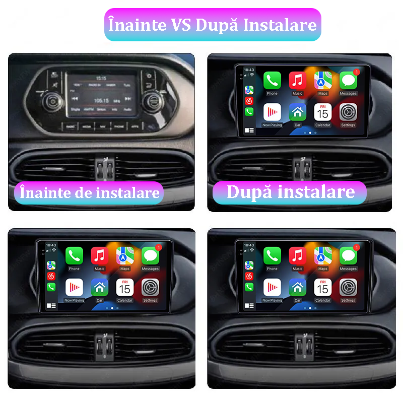 Navigatie dedicata Fiat Egea 2015-2018, 12GB RAM 256GB ROM, Android 13, Rezolutie 2K, Display QLED, 9", DSP, Carplay, Android Auto, Internet, Youtube, Waze, Wi Fi, USB [5]