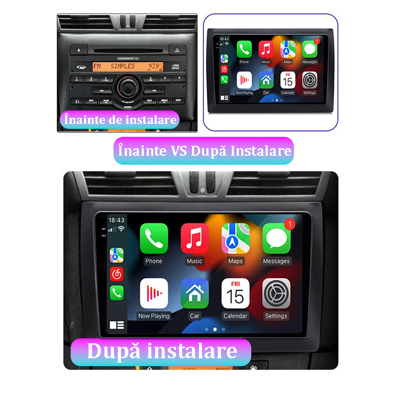 Navigatie dedicata Fiat Stilo 2010, 12GB RAM 256GB ROM, Android 13, Rezolutie 2K, Display QLED, 9", DSP, Carplay, Android Auto, Internet, Youtube, Waze, Wi Fi, USB [6]