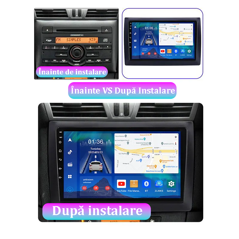 Navigatie dedicata Fiat Stilo 2010, 4GB RAM 64GB ROM, Octacore, Android 14, Display QLED 1K 9", Carplay&Android Auto, SIM 4G, Ventilator Activ [4]