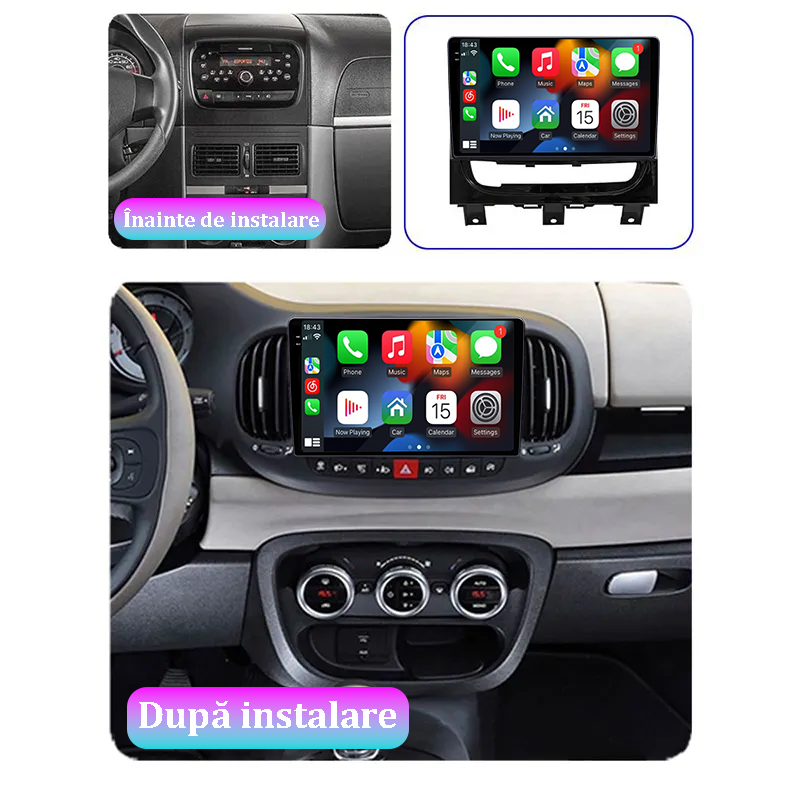 Navigatie dedicata Fiat Strada / Idea 2012-2016, 12GB RAM 256GB ROM, Android 13, Rezolutie 2K, Display QLED, 9", DSP, Carplay, Android Auto, Internet, Youtube, Waze, Wi Fi, USB [6]