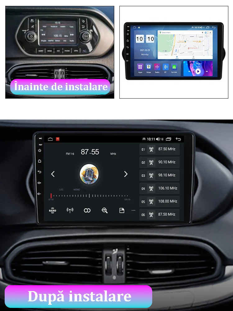 (Resigilata) Navigatie dedicata Fiat TIPO, Egea 2015, 2GB RAM 32GB ROM, Quad Core, Display 9 Inch IPS Full HD, Carplay, Android 13, Bluetooth, Magazin Play, Suport camere AHD [3]