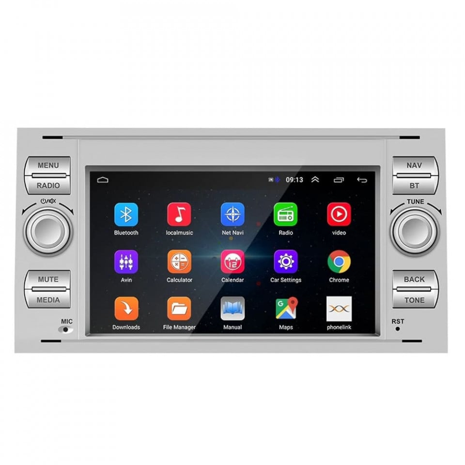 Navigatie dedicata Ford C-Max 2003-2010, Gri,Fiesta, C-max, 4GB RAM 64GB ROM, Quadcore, Android 12, Display IPS 7", DSP, Carplay&Android Auto, Suport camere AHD [1]