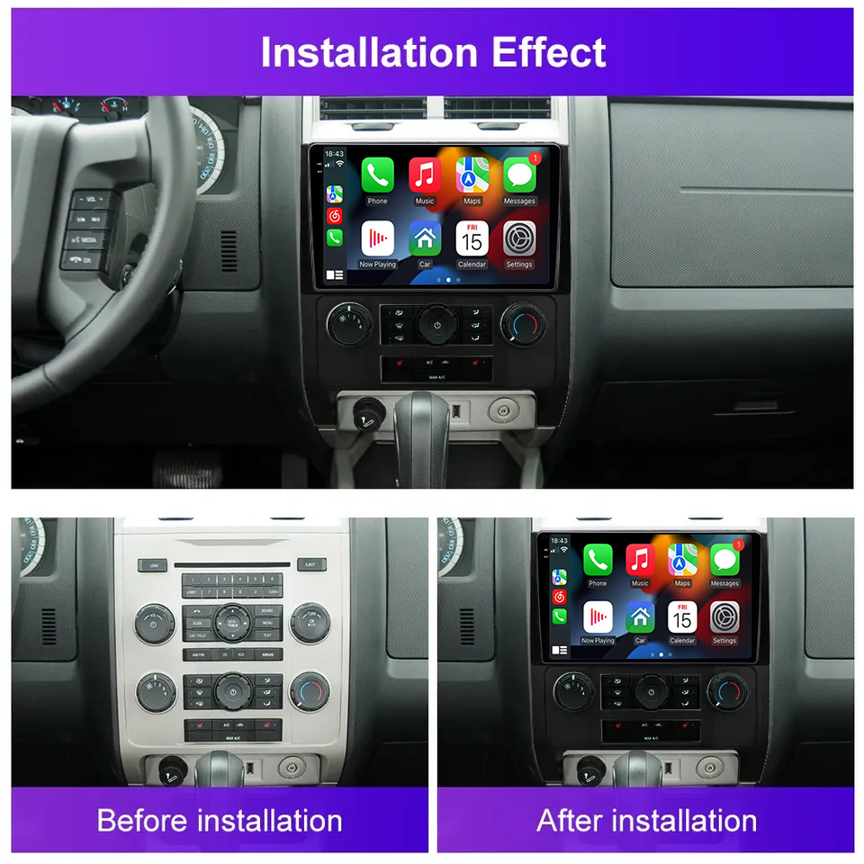 Navigatie dedicata Ford Escape 2007-2012, 12GB RAM 256GB ROM, Android 13, Rezolutie 2K, Display QLED, 9", DSP, Carplay, Android Auto, Internet, Youtube, Waze, Wi Fi, USB [5]