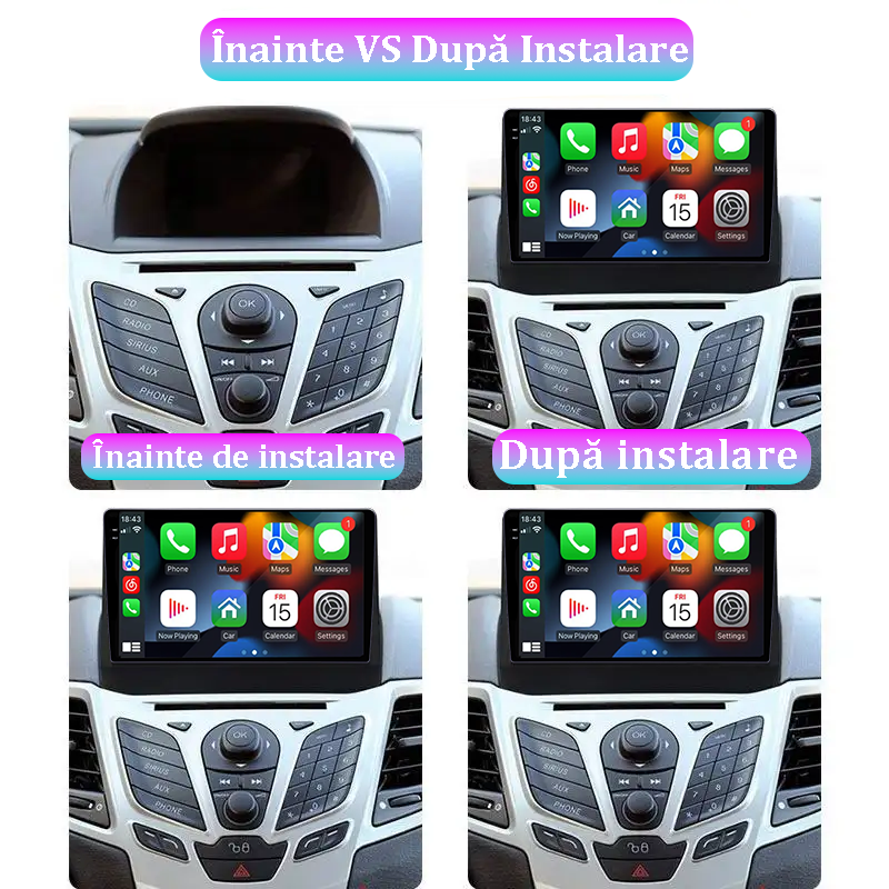 Navigatie dedicata Ford Fiesta 2008-2019, 12GB RAM 256GB ROM, Android 13, Rezolutie 2K, Display QLED, 9", DSP, Carplay, Android Auto, Internet, Youtube, Waze, Wi Fi, USB [5]