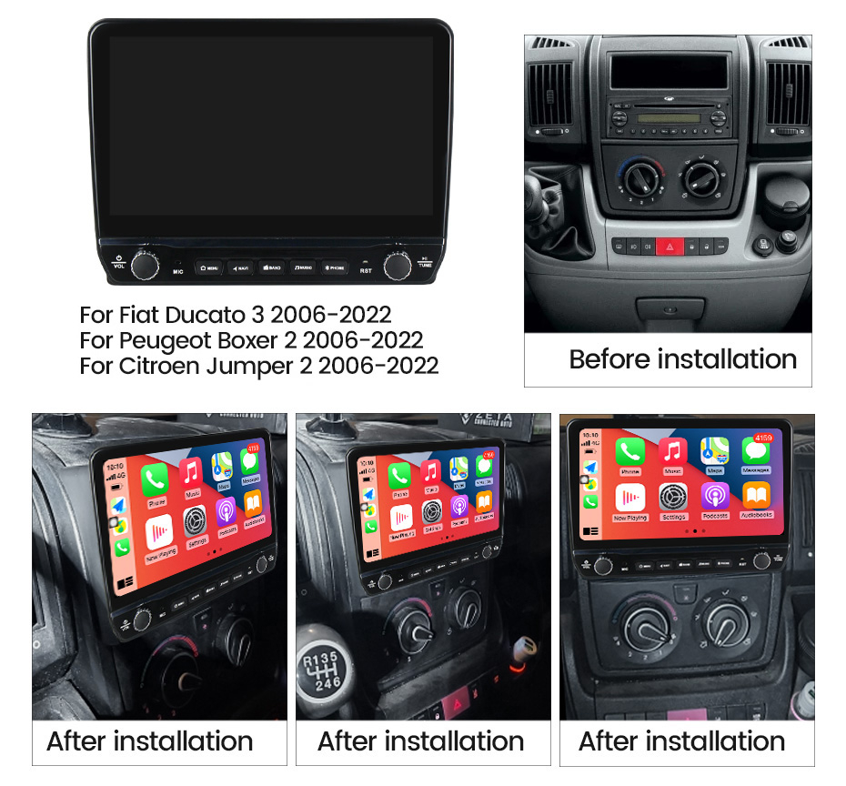 Navigatie dedicata Fiat Ducato 3 2006-2022, Peugeot Boxer 2 2006-2022, Citroen Jumper 2 2006-2022 cu butoane rotative model 2024, 9 Inch, 2GB RAM 32GB ROM, Quadcore, Android 13, WiFi, [5]