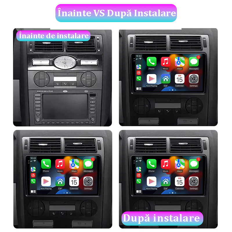 Navigatie dedicata Ford Mondeo 2000-2007, 12GB RAM 256GB ROM, Android 13, Rezolutie 2K, Display QLED, 9", DSP, Carplay, Android Auto, Internet, Youtube, Waze, Wi Fi, USB [2]