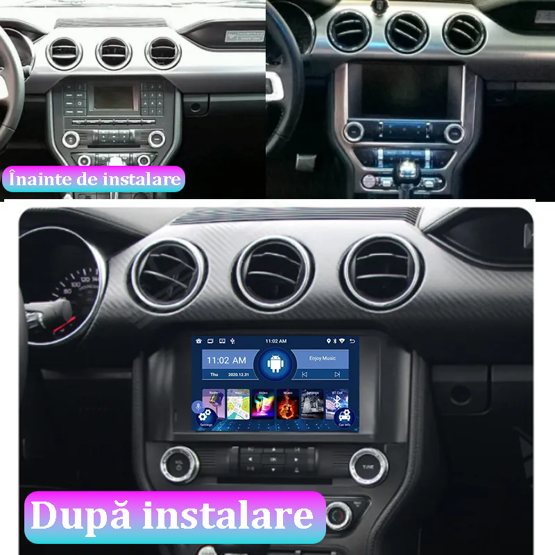 Navigatie dedicata Ford Mustang 2014-2021, 12GB RAM 256/512GB ROM, Android 13, Rezolutie 2K, Display QLED, 9", DSP, Carplay, Android Auto, Internet, Youtube, Waze, Wi Fi, USB [2]