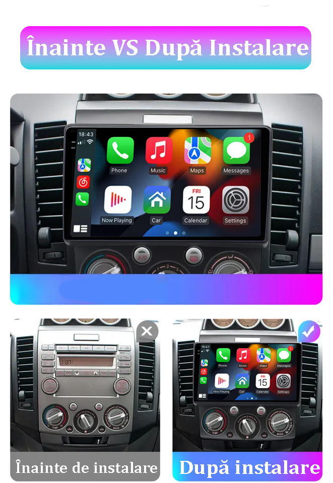 Navigatie dedicata Ford Ranger 2006-2011, 12GB RAM 256GB ROM, Android 13, Rezolutie 2K, Display QLED, 9", DSP, Carplay, Android Auto, Internet, Youtube, Waze, Wi Fi, USB [5]