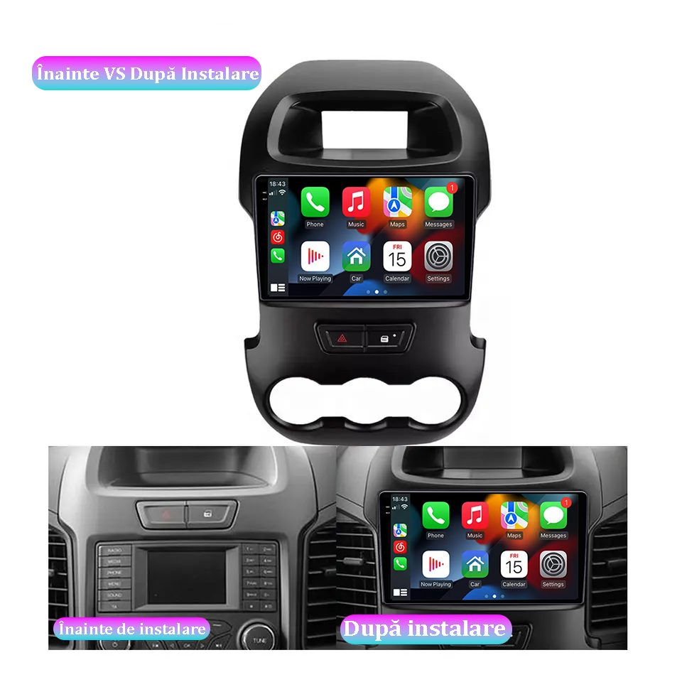 Navigatie dedicata Ford Ranger 2011-2016, 12GB RAM 256GB ROM, Android 13, Rezolutie 2K, Display QLED, 9", DSP, Carplay, Android Auto, Internet, Youtube, Waze, Wi Fi, USB [5]