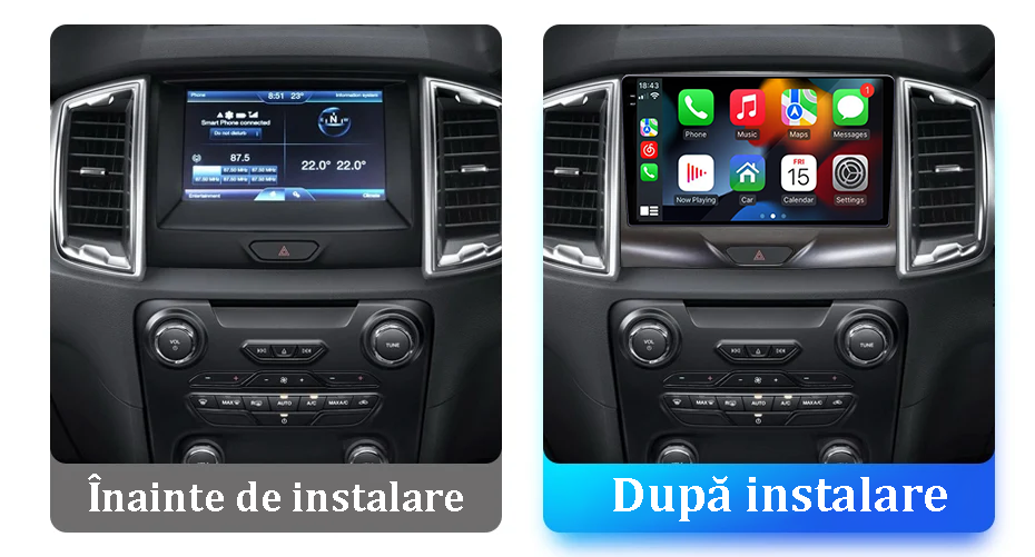 Navigatie dedicata Ford Ranger 2015-2020, 12GB RAM 256GB ROM, Android 13, Rezolutie 2K, Display QLED, 9", DSP, Carplay, Android Auto, Internet, Youtube, Waze, Wi Fi, USB [4]
