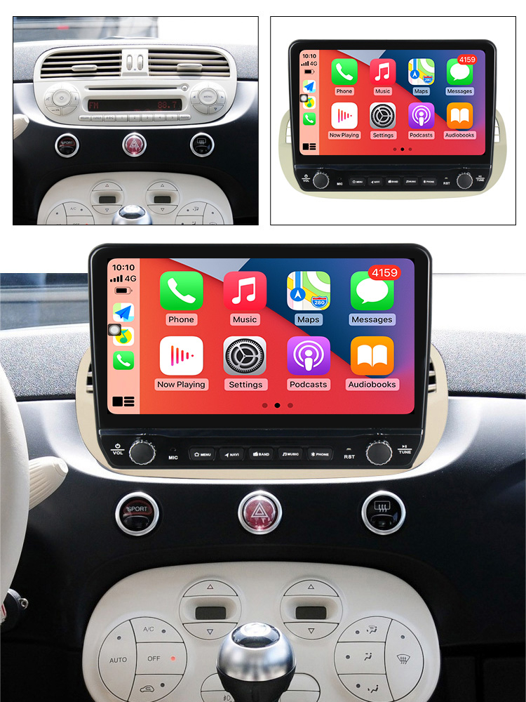Navigatie dedicata Fiat 500 cu butoane rotative model 2024, 9 Inch, 2GB RAM 32GB ROM, Quadcore, Android 13, WiFi, Bluetooth, Magazin Play [6]