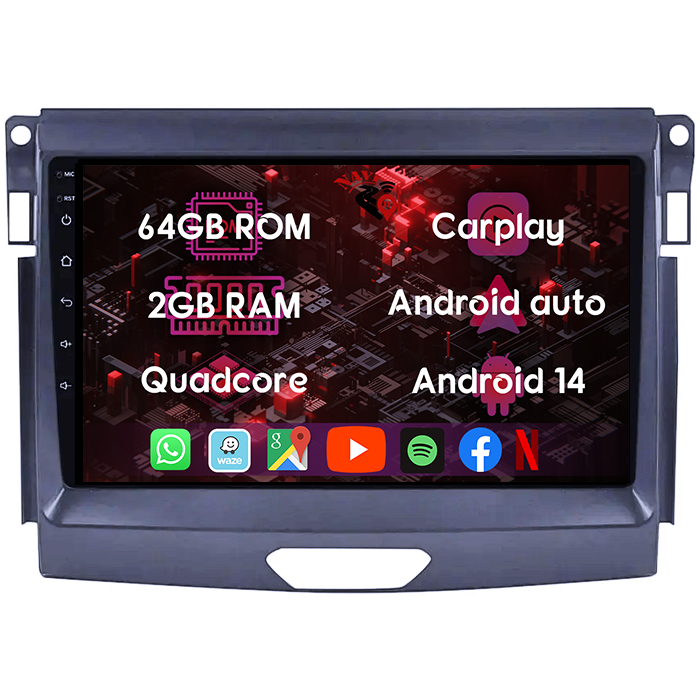 (Resigilata) Navigatie dedicata Ford Ranger 2015-2020, 2GB RAM 32GB ROM, Quad Core, Display 9" IPS Full HD, Carplay, Android 13, Bluetooth, Magazin Play, Suport camere AHD [12]