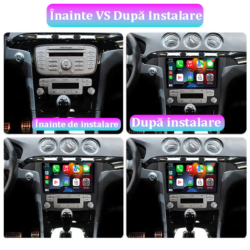 Navigatie dedicata Ford S-MAX 2006-2015, 12GB RAM 256GB ROM, Android 13, Rezolutie 2K, Display QLED, 9", DSP, Carplay, Android Auto, Internet, Youtube, Waze, Wi Fi, USB [5]