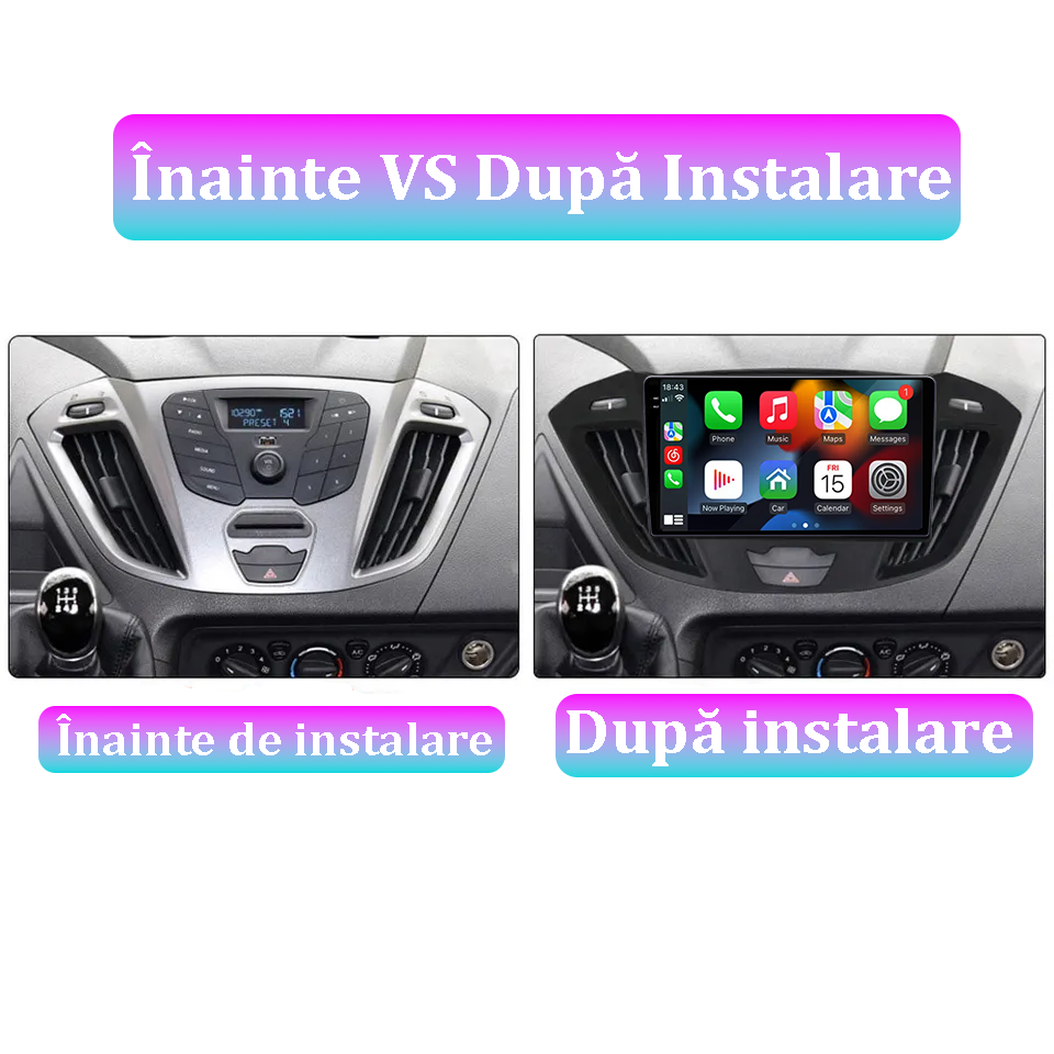 Navigatie dedicata Ford Transit ( 2012 - 2019 ), 12GB RAM 256GB ROM, Android 13, Rezolutie 2K, Display QLED, 9", DSP, Carplay, Android Auto, Internet, Youtube, Waze, Wi Fi, USB [5]