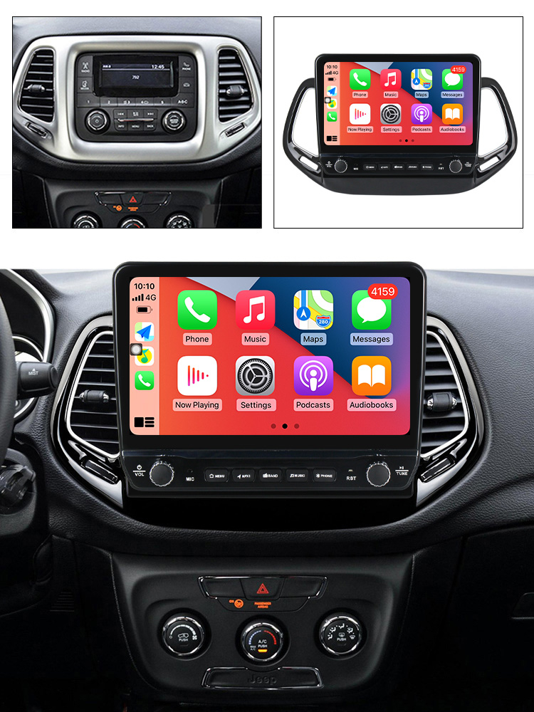 Navigatie dedicata Compass 2016-2018 cu butoane rotative model 2024, 10 Inch, 2GB RAM 32GB ROM, Quadcore, Android 13, WiFi, Bluetooth, Magazin Play [4]
