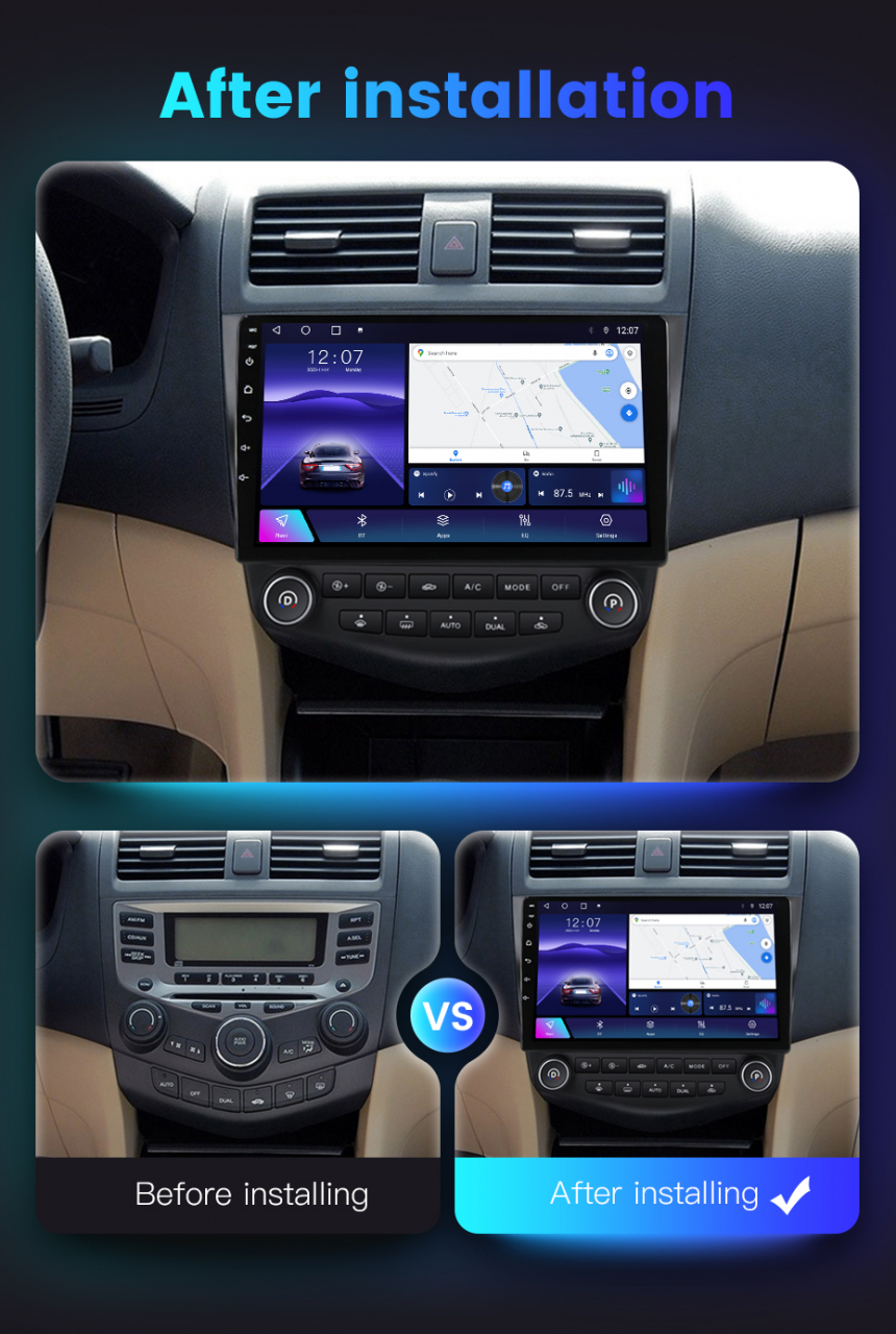 Navigatie dedicata Honda Accord VII 2003 - 2008, 4 GB RAM 32 ROM, Android 13, Display QLED, 10", DSP, Carplay, Android Auto, Internet, Youtube , Waze , Wi Fi , Usb , Bluetoot [8]