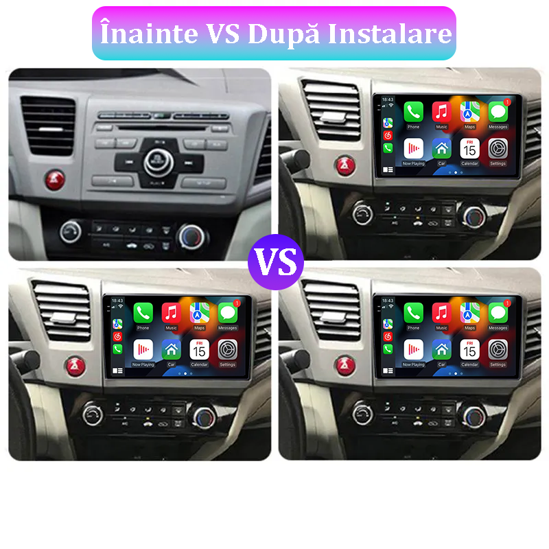 Navigatie dedicata Honda Civic 2012-2015, 12GB RAM 256GB ROM, Android 13, Rezolutie 2K, Display QLED, 9", DSP, Carplay, Android Auto, Internet, Youtube, Waze, Wi Fi, USB [5]